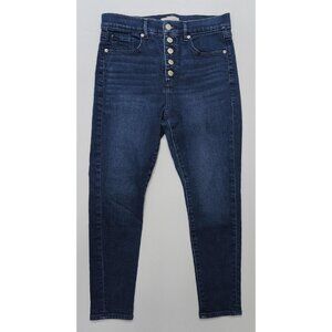 Loft Women’s Blue Button Fly Skinny Jeans Size 29/8